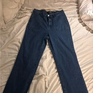 High Rise Blue Jeans Classic Fit